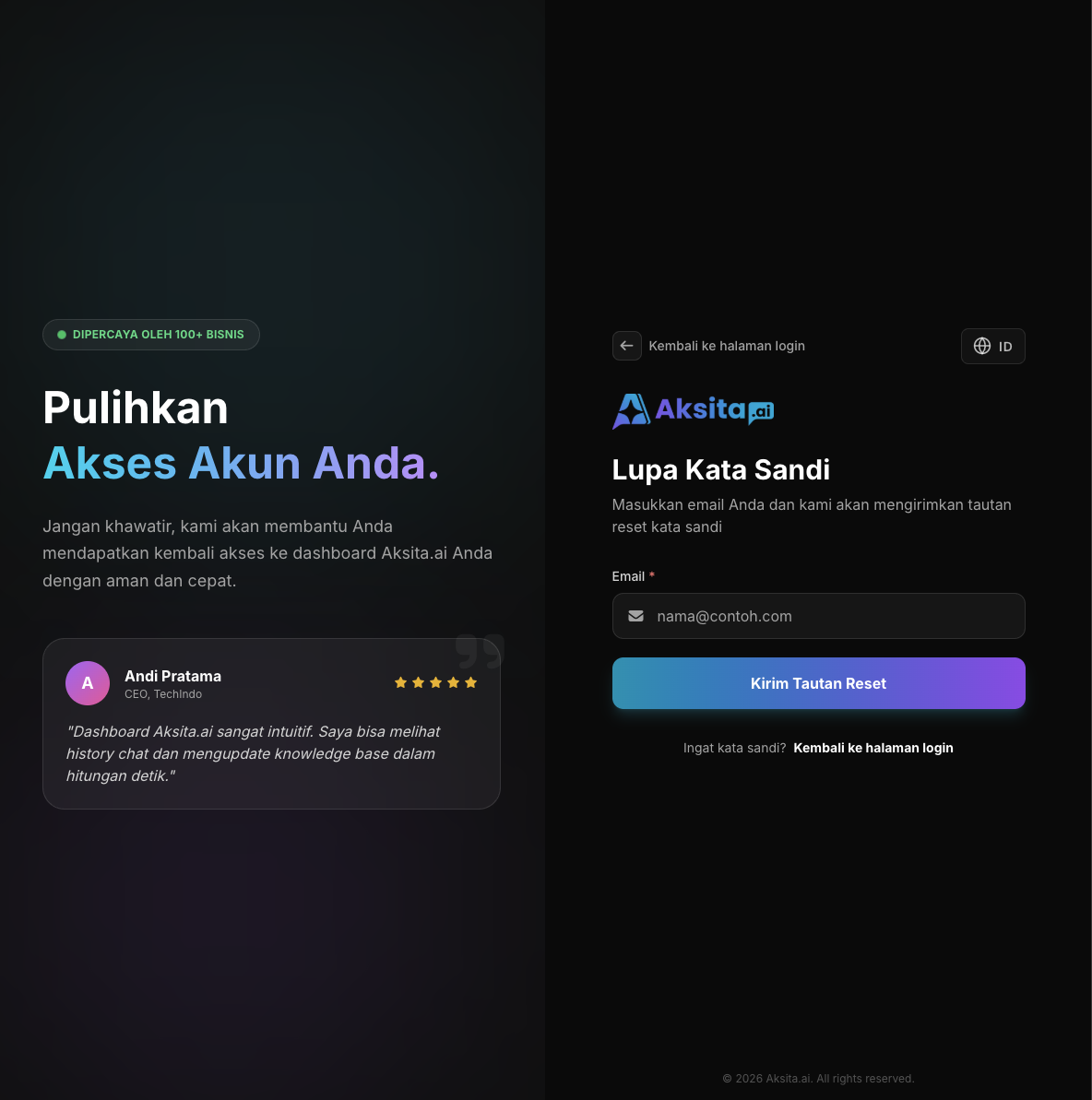 Login Page - Forgot Password Link